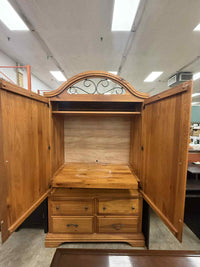 Brown Solid Wooden Oak Armoire