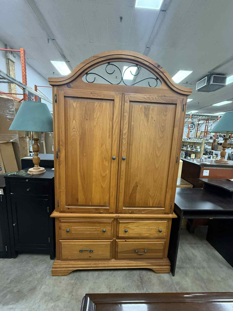 Brown Solid Wooden Oak Armoire