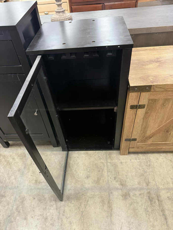 Black Colored Cabinet with Glass Door