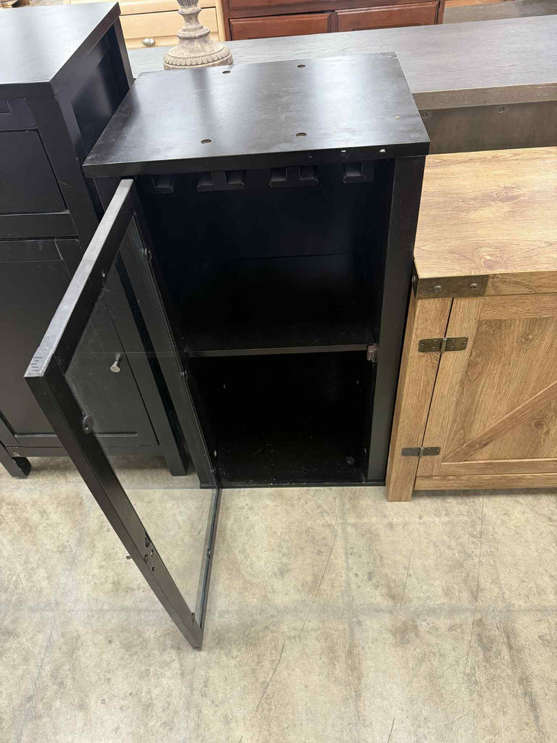 Black Colored Cabinet with Glass Door