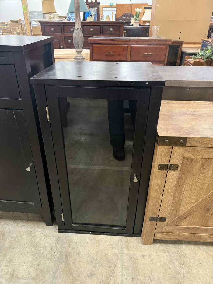 Black Colored Cabinet with Glass Door