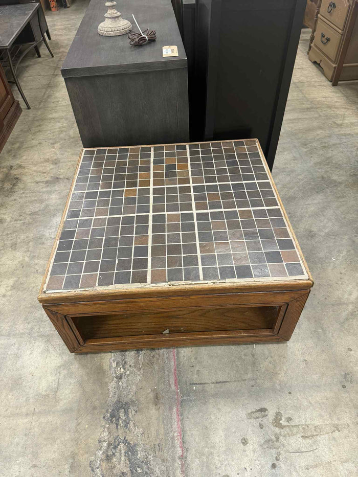 Mosaic Pattern Top Square Side Table