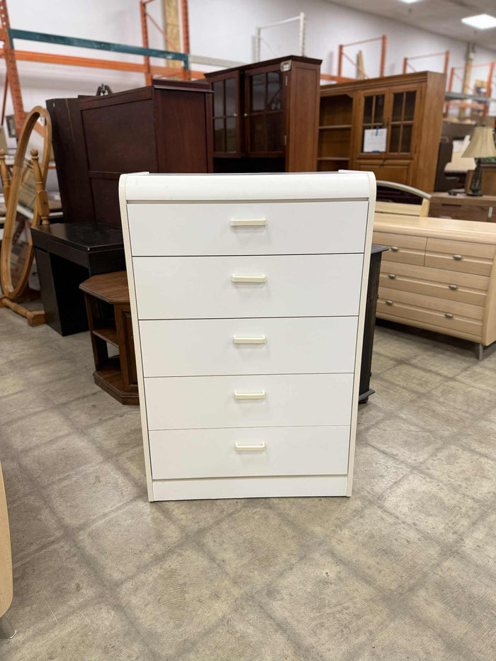 White Colored 5 Drawer Dresser