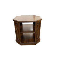 Brown Octagonal Accent End Table