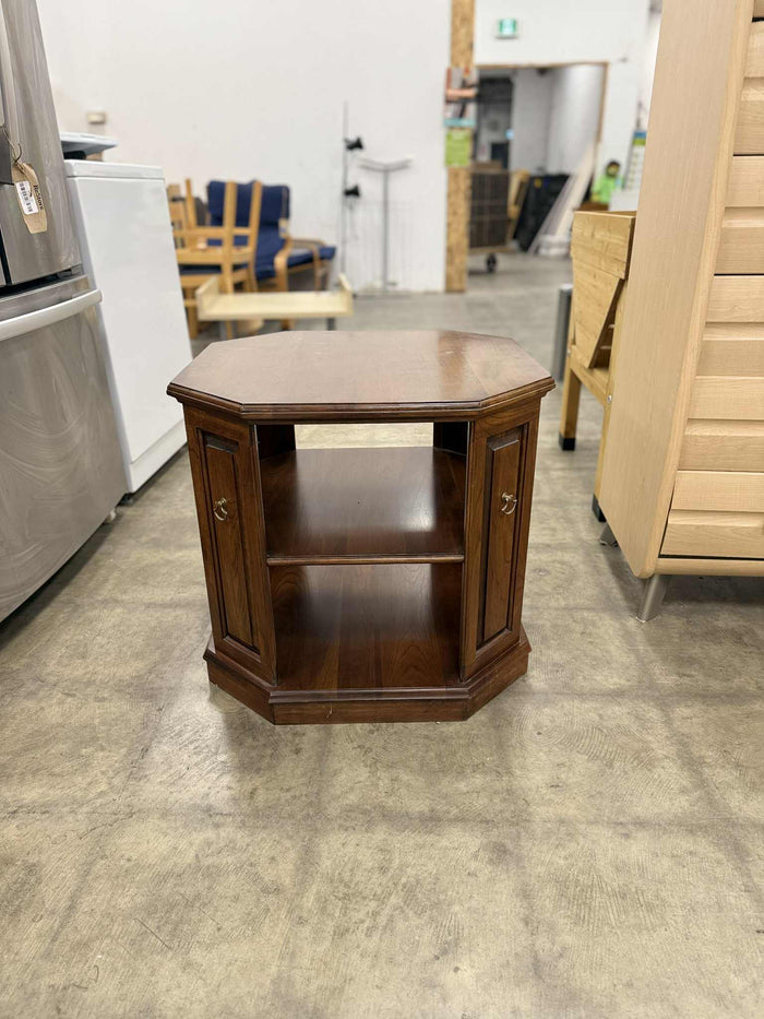 Brown Octagonal Accent End Table