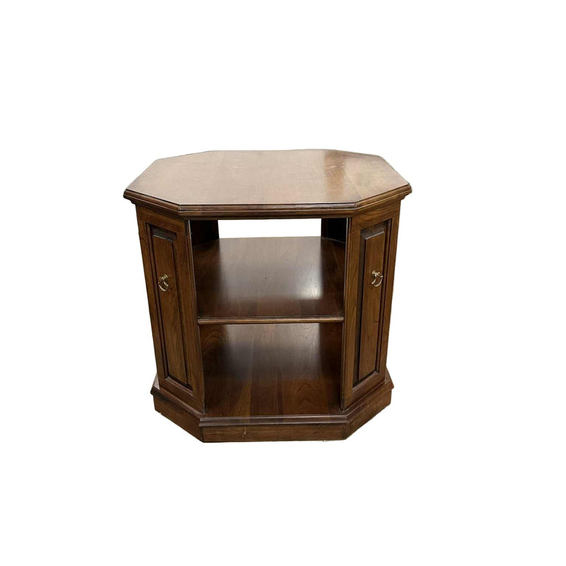 Brown Octagonal Accent End Table