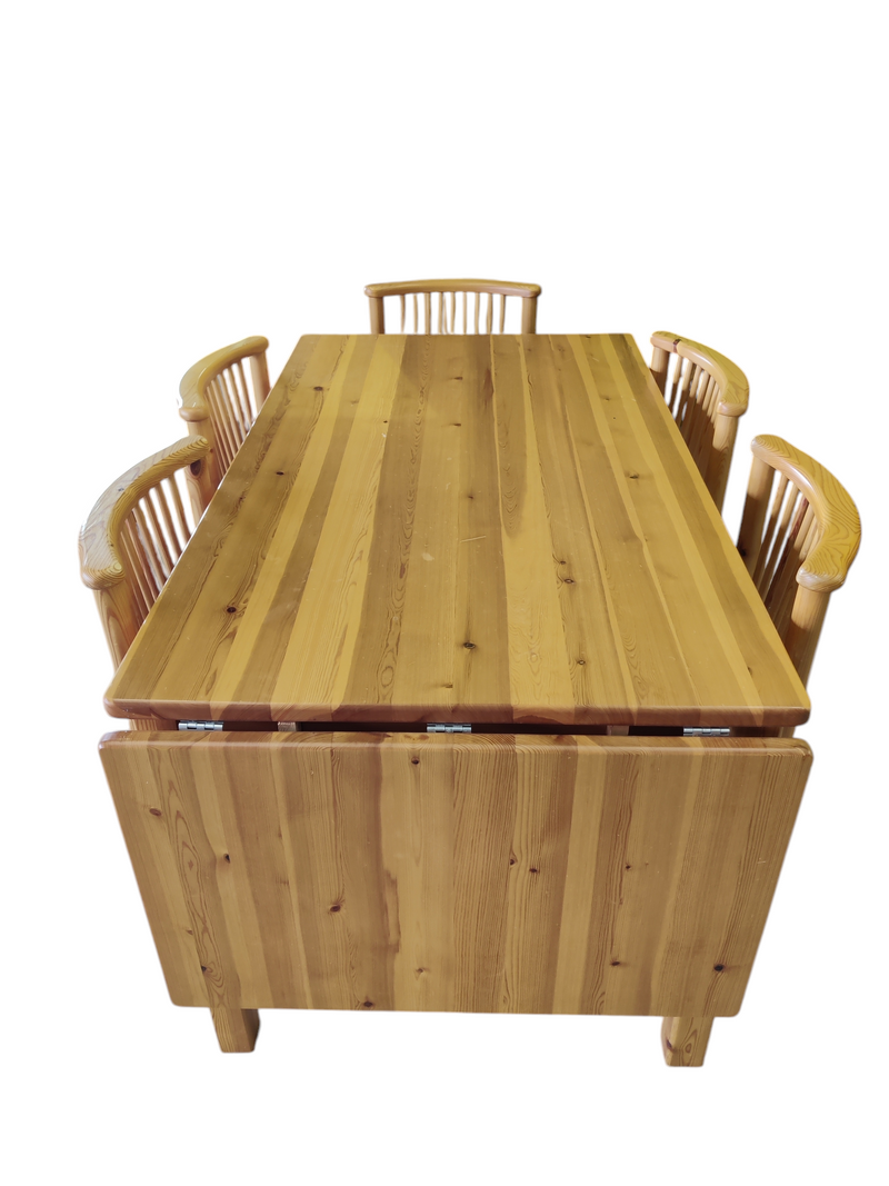 Knotty Pine Drop Leaf Dining Set