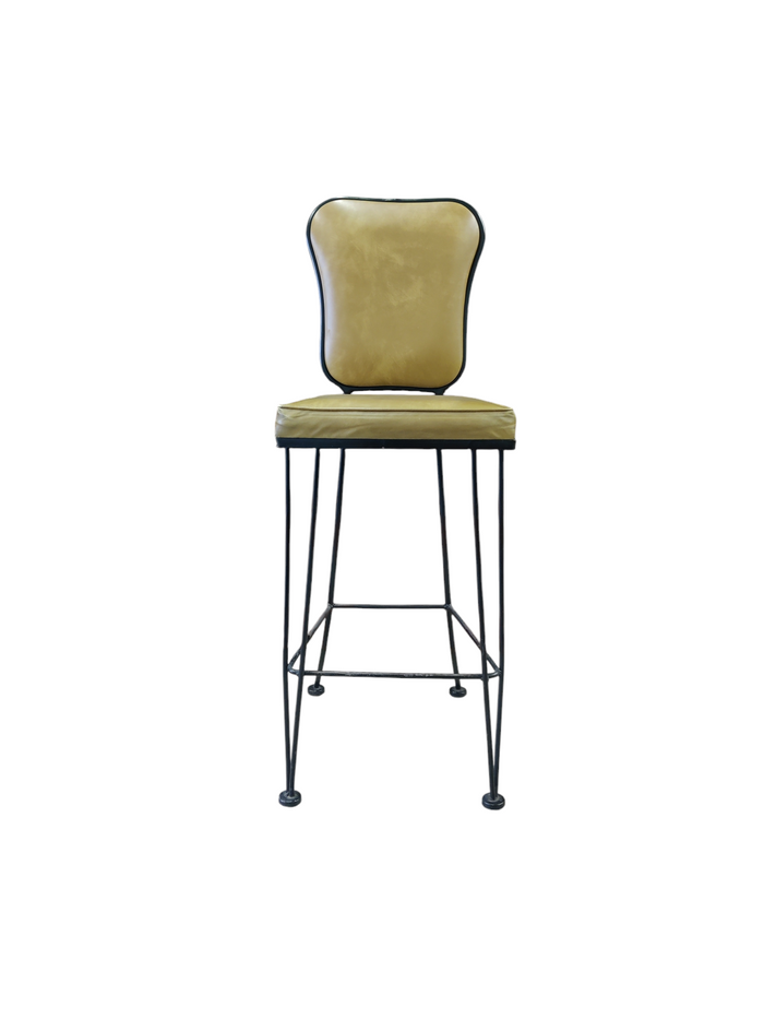 Yellow Metal Bar Stools (Set of Two)