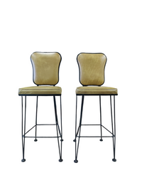 Yellow Metal Bar Stools (Set of Two)