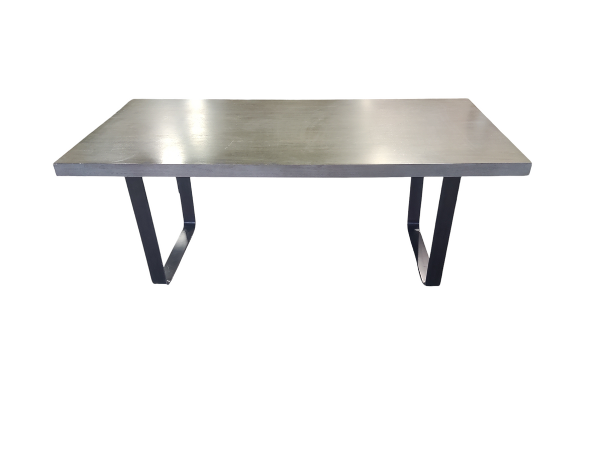 Grey Faux Wood Top Dining Table