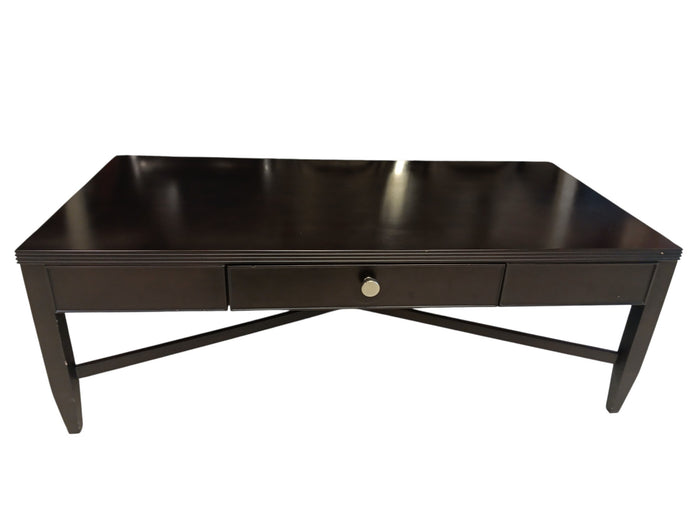 Espresso Coffee Table With Storage Drawer