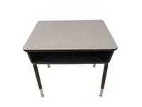 Grey Desk with Open Storage Desk