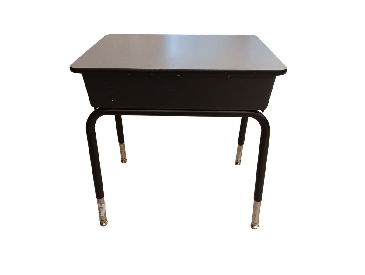Grey Desk with Open Storage Desk