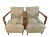 Damask Accent Armchairs - Pair