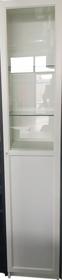 White Glass Door Bookcase
