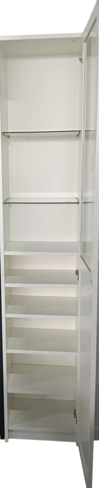 White Glass Door Bookcase