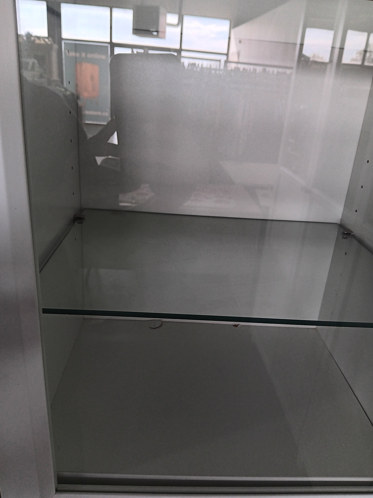 White Glass Door Bookcase