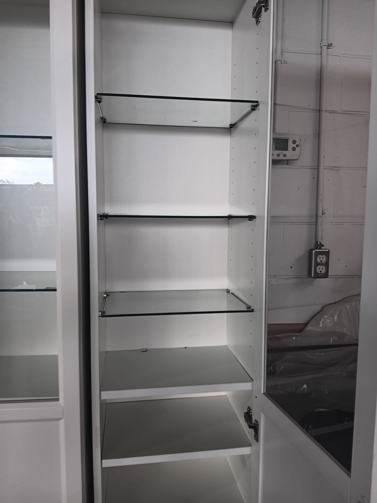 White Glass Door Bookcase