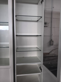 White Glass Door Bookcase