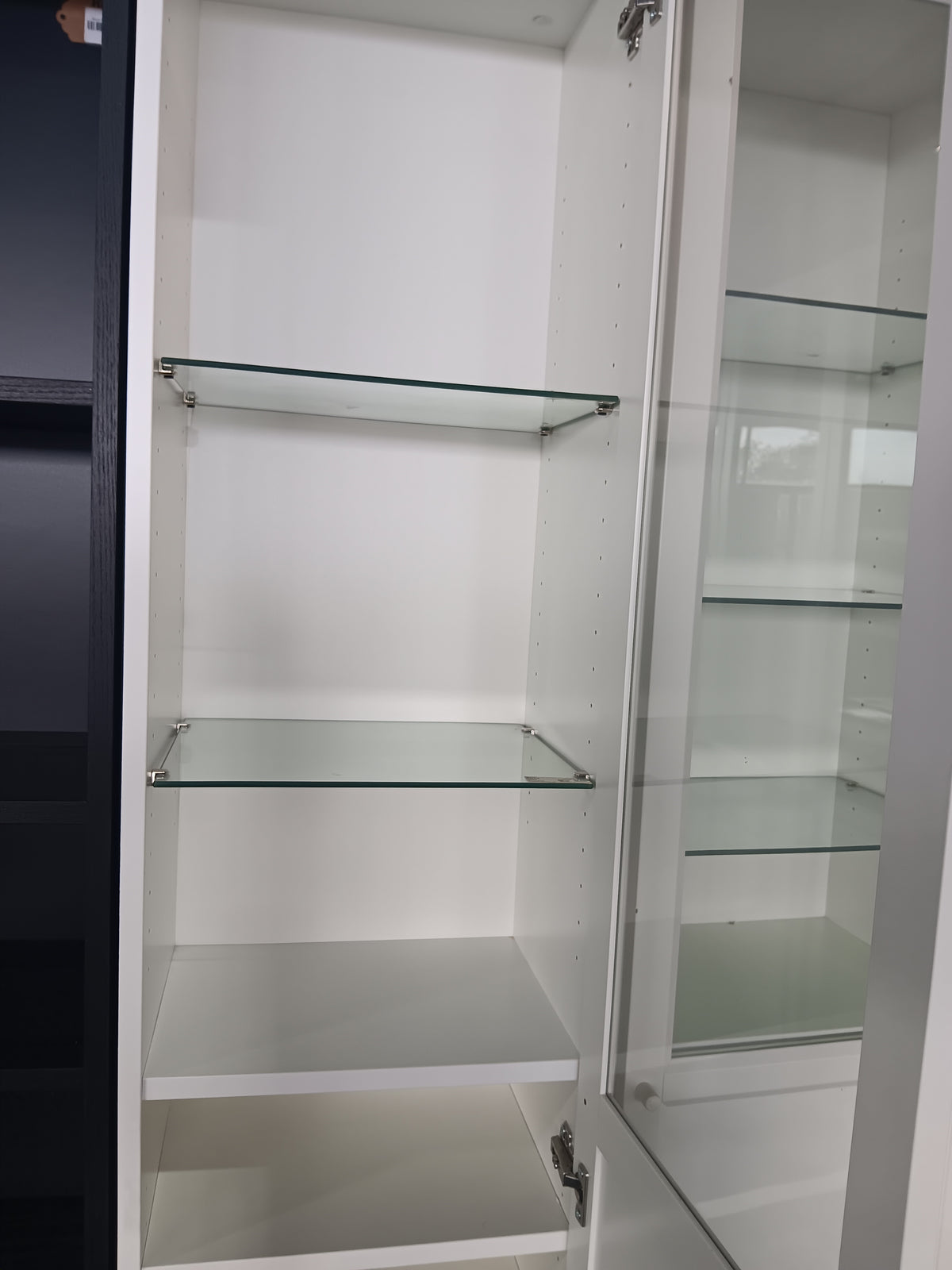 White Glass Door Bookcase
