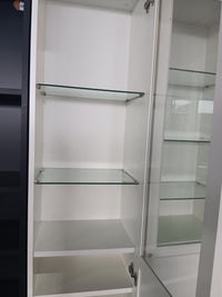 White Glass Door Bookcase