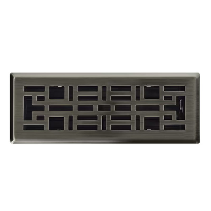 3x10-inch Floor Register in Antique Nickel Finish