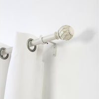 Woven Ball 1-Inch Curtain Rod in White