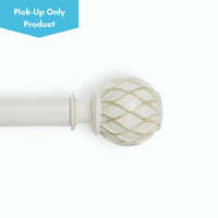 Woven Ball 1-Inch Curtain Rod in White