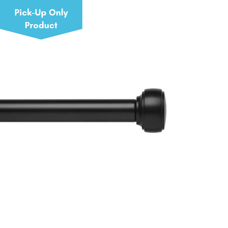 1" Drapery Cap Curtain Rod Set  - Matte Black