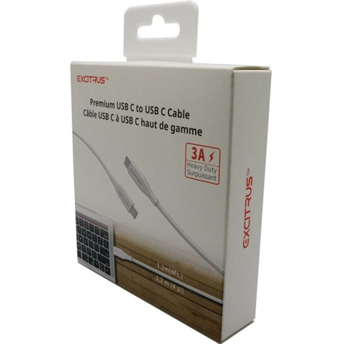 Excitrus Premium USB A to USB C Cable in White