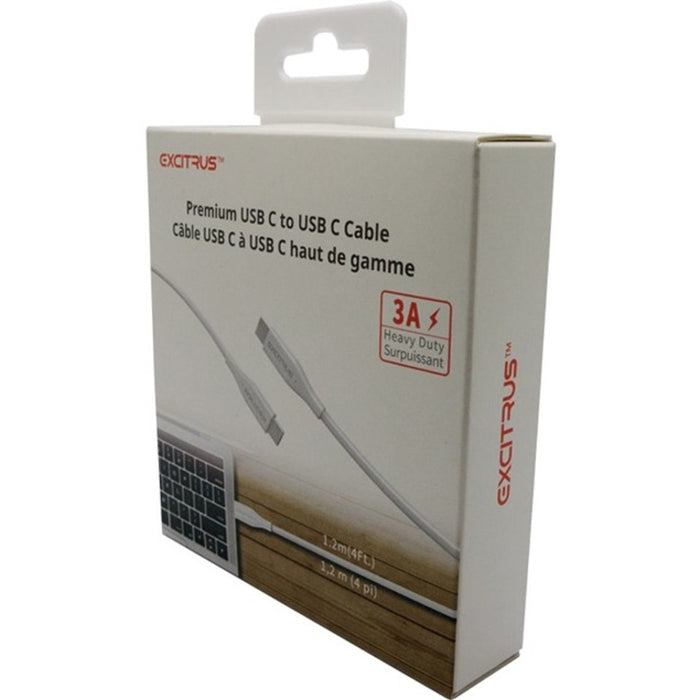 Excitrus Premium USB C to USB C cable in White