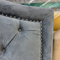 Grey Velvet Tufted Headboard