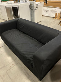 72"W Black Fabric Sofa
