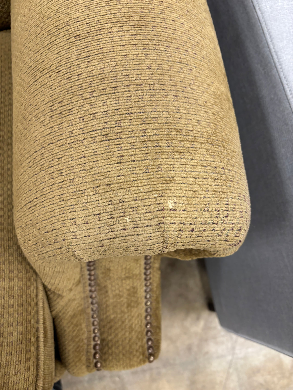 Olive Green Traditional Push-Back Reclining Armchair