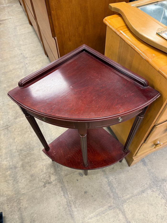 Mahogany Brown Corner Accent Table