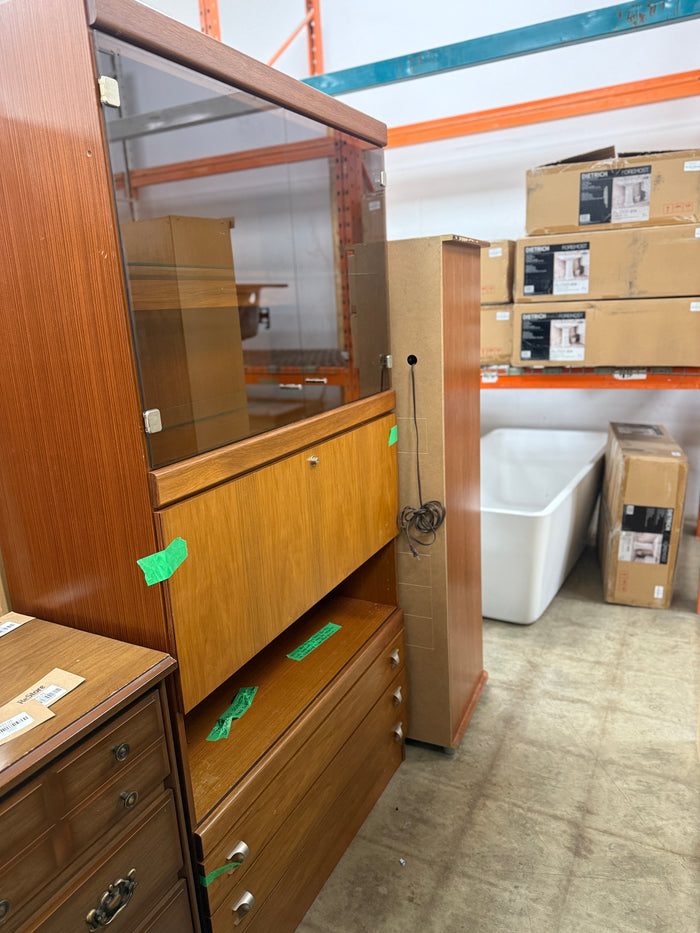 Large Wood & Glass Display Cabinet