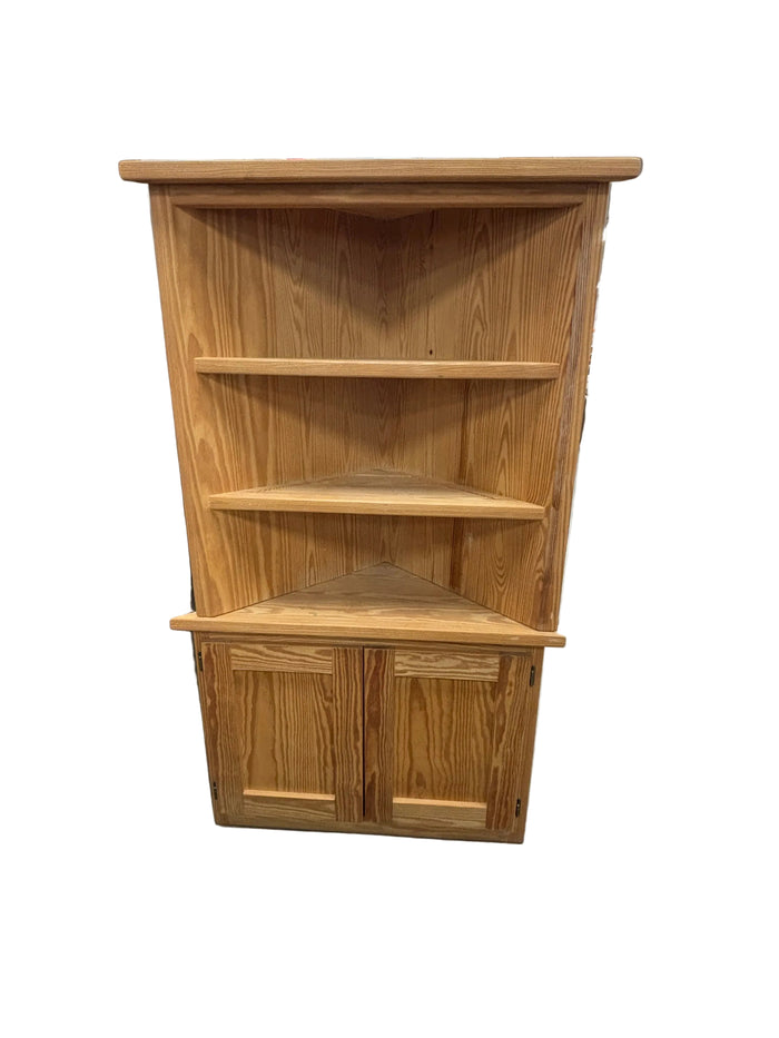 Light Oak Corner Bookcase