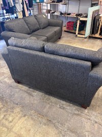 Grey Fabric Loveseat