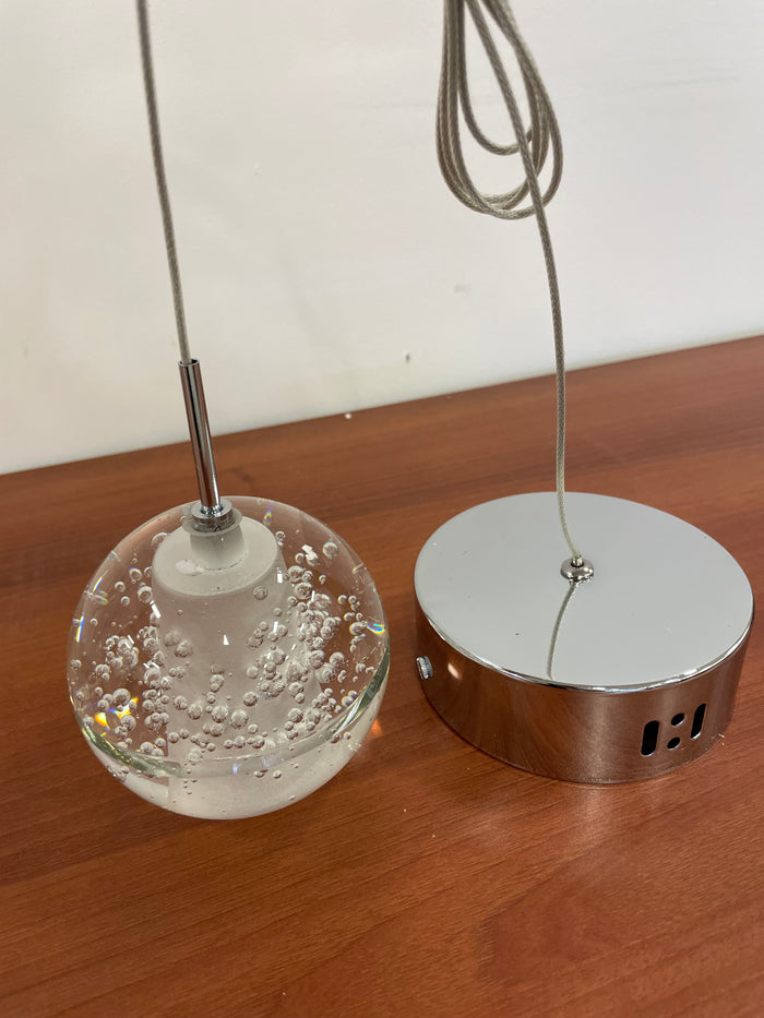 Small Bubble Glass Pendant in Chrome