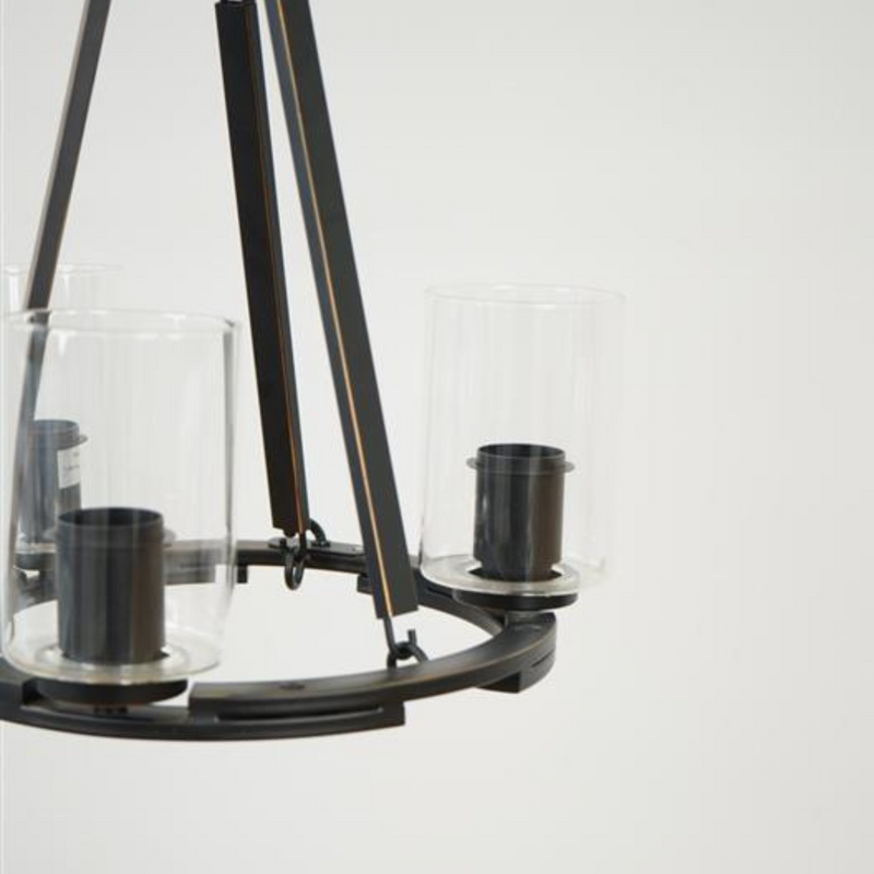 Monroe 3 Light Chandelier Black with Gold Highlights