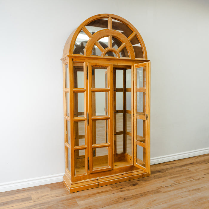 70-inch Arched Top Glass Paned 2-Door Display Cabinet