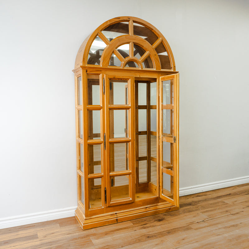 70-inch Arched Top Glass Paned 2-Door Display Cabinet