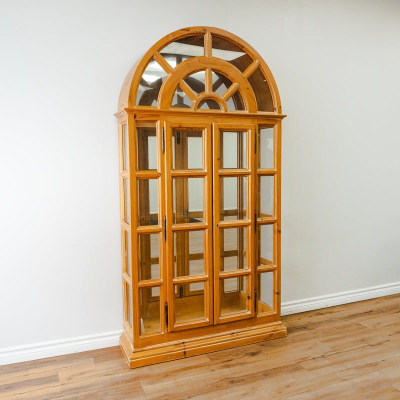 70-inch Arched Top Glass Paned 2-Door Display Cabinet