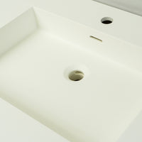 30-inch Porcelain Centre Drain Sink in Matte White