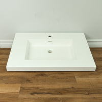 30-inch Porcelain Centre Drain Sink in Matte White