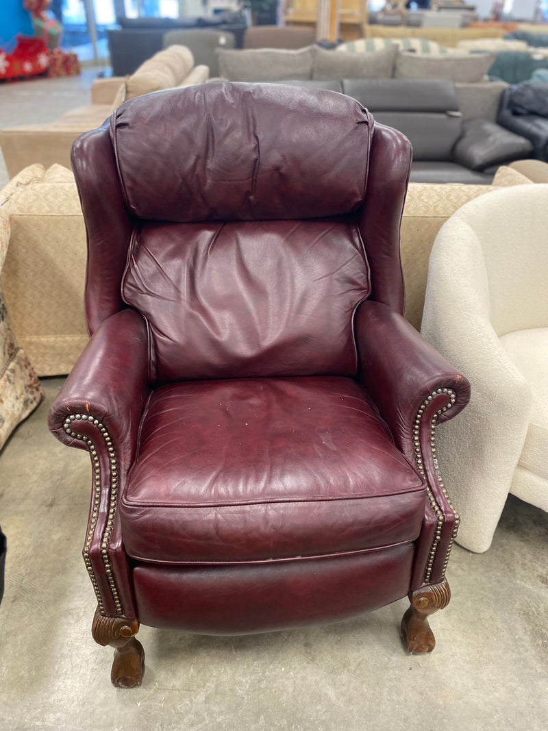 Burgundy Pleather Recliner
