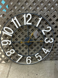 Sorbus 24 inch White Decorative Numeral Wall Clock with Gold Details