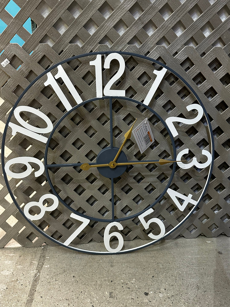 Sorbus 24 inch White Decorative Numeral Wall Clock with Gold Details