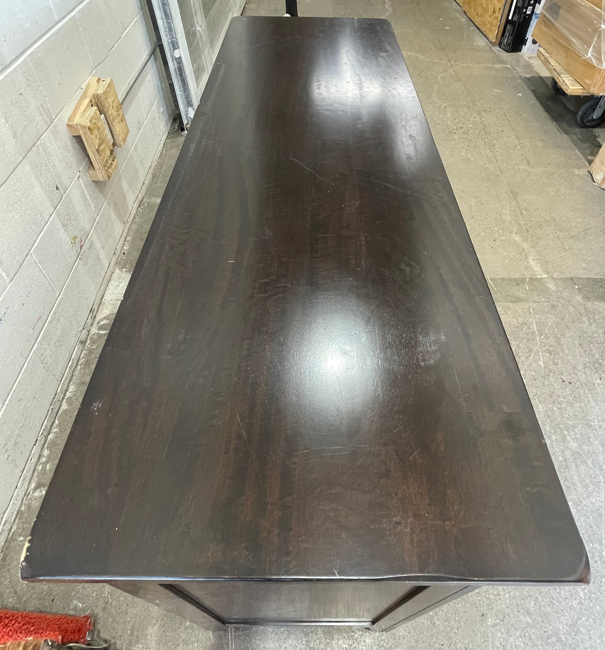 Dark Wooden Sideboard Bar with Bottle Storage