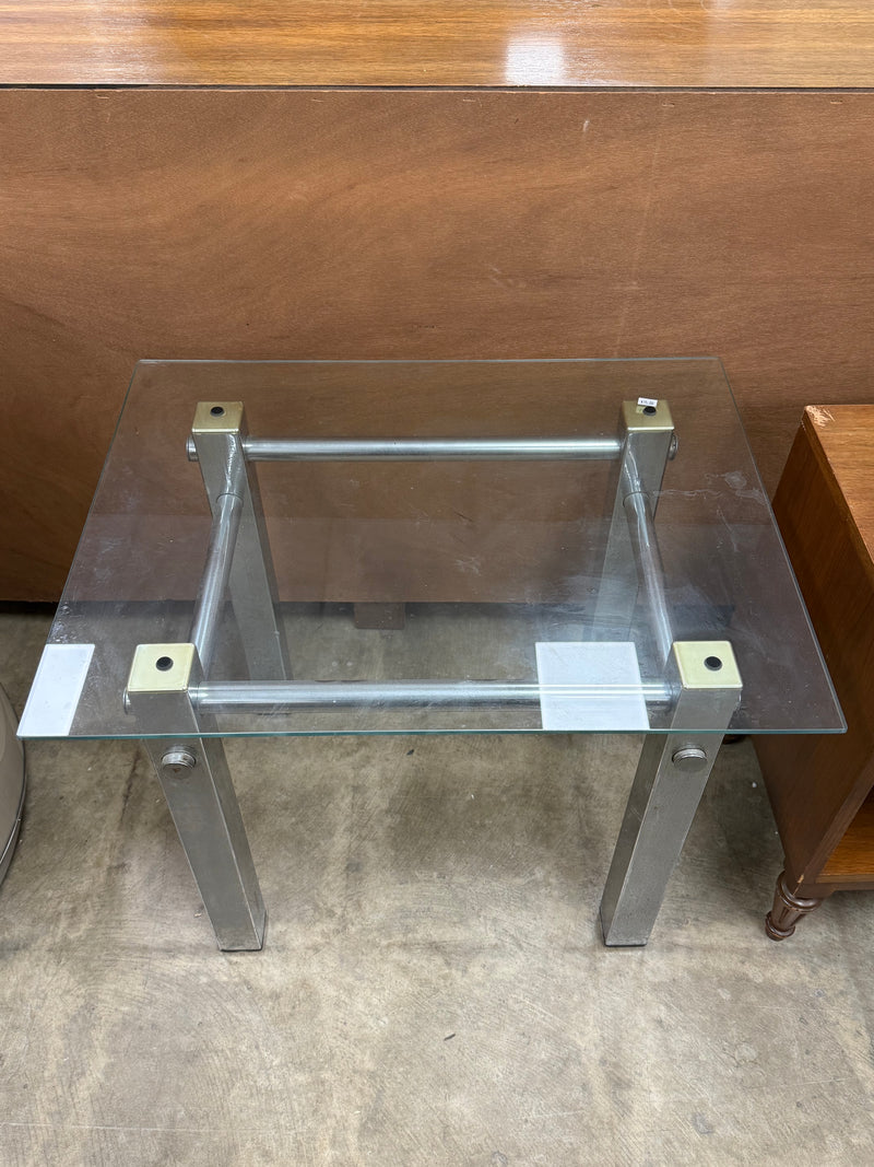 Modern Minimalist Styled Square Glass Side Table